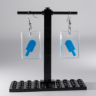 Zwei blaue Eis am Stiel. Lego Ohrringe Eis blau rechteckig.