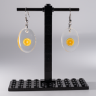 Lego Ohrringe mit einer Orange